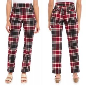 SALE Kim Rogers Festive Plaid Print Pants